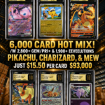 6,000 CARD HOT MIX! /W 2,800+ GEM/PRI+ & 1,900+ EEVEELUTIONS PIKACHU, CHARIZARD, & MEW
