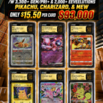 6,000 CARD HOT MIX /W 3,300+ GEM/PRI+ & 2,000+ EEVEELUTIONS PIKACHU, CHARIZARD, & MEW