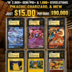 6,000 CARD HOT MIX /W 2,900+ GEM/PRI+ & 1,000+ EEVEELUTIONS PIKACHU, CHARIZARD, & MEW