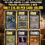 6,000 CARD HOT MIX /W 3,300+ GEM/PRI+ & 1,400+ EEVEELUTIONS PIKACHU, CHARIZARD, & MEW