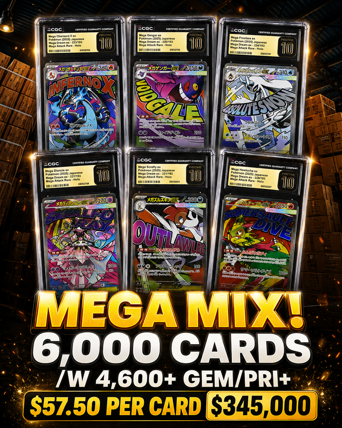 CAR7245349455 MEGA MIX 6,000 CARDS /W 4,600+ GEM/PRI+ - Image 1