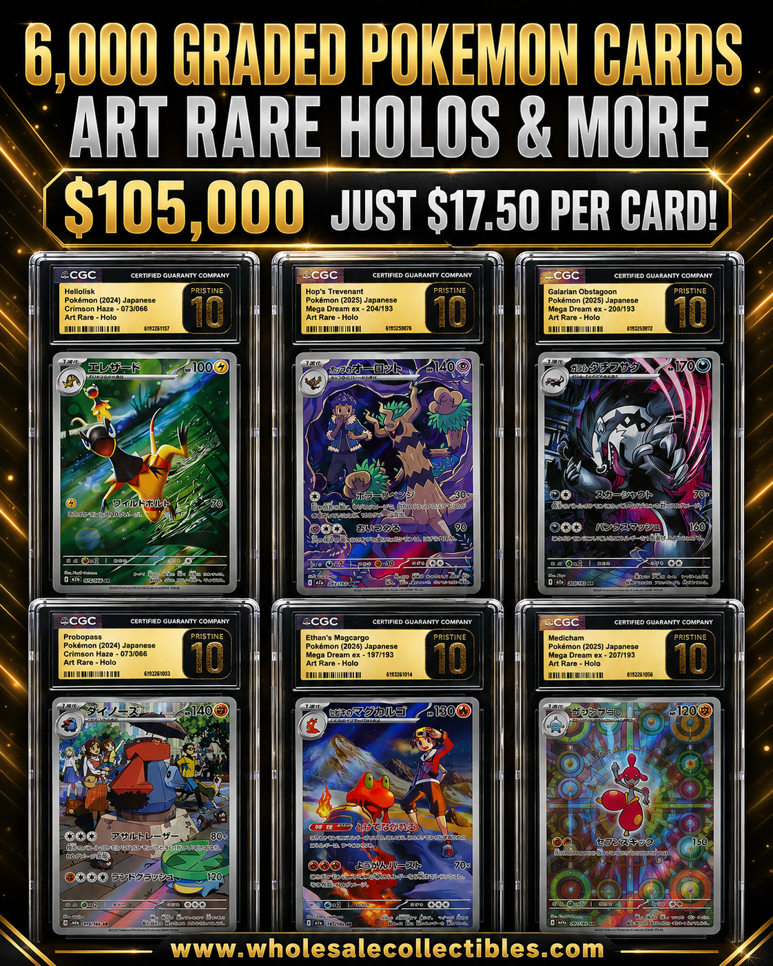 CAR5596769950 6,000 GRADED POKEMON CARDS ART RARE HOLOS & MORE - Image 1